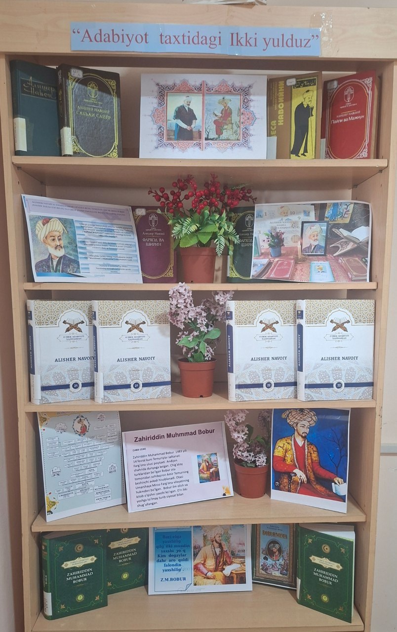 Kitoblar ko'rgazmasini tashkil qildi. #Buyuk_shoir_Alisher_Navoiy_585_yilligi