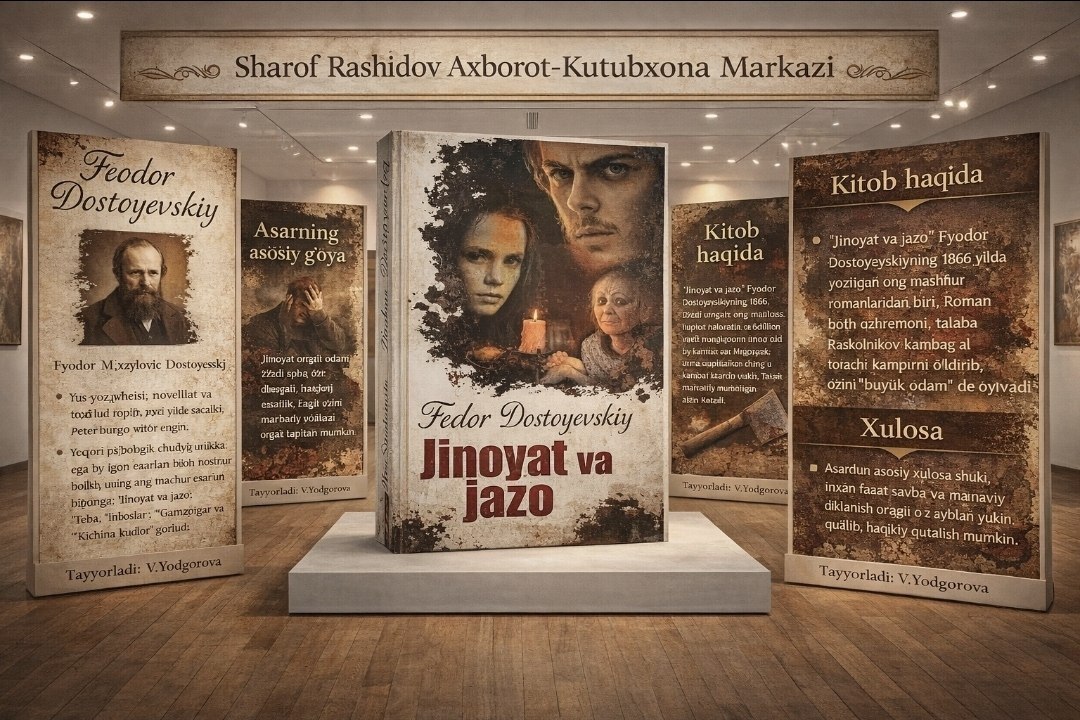 Feodor Dostoyevskiyning  "Jinoyat va Jazo"  kitobiga  virtual  ko'rgazma.
