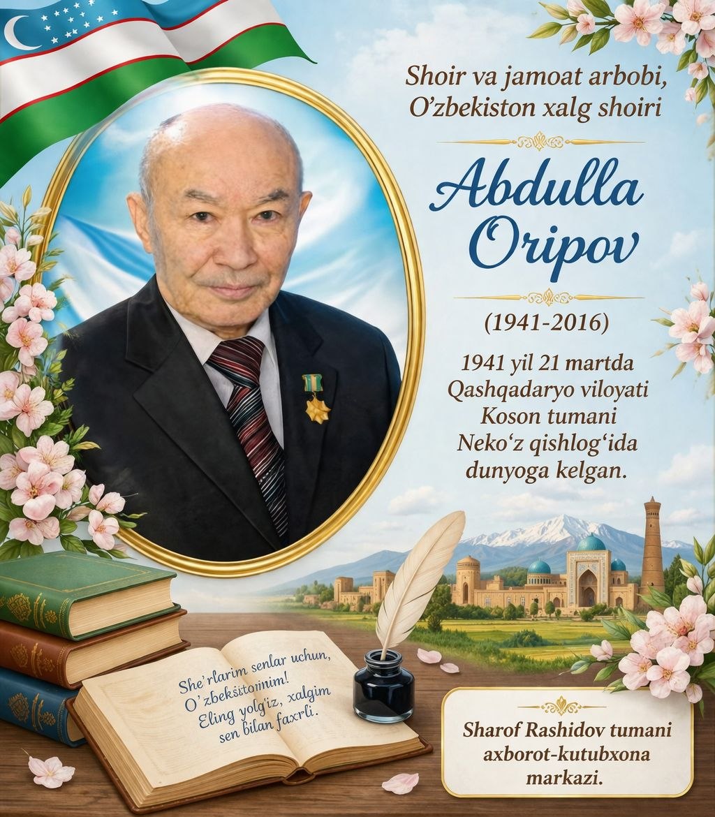 Abdulla Oripovning hayoti va ijodi.