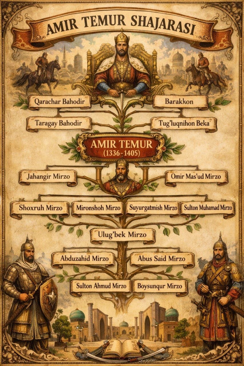 Amit Temur shajarasiga  virtual koʻrgazma.