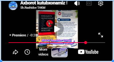 Siz izlagan ushbu adabiyotlar bizning Axborot kutubxonamiz fondida mavjud.