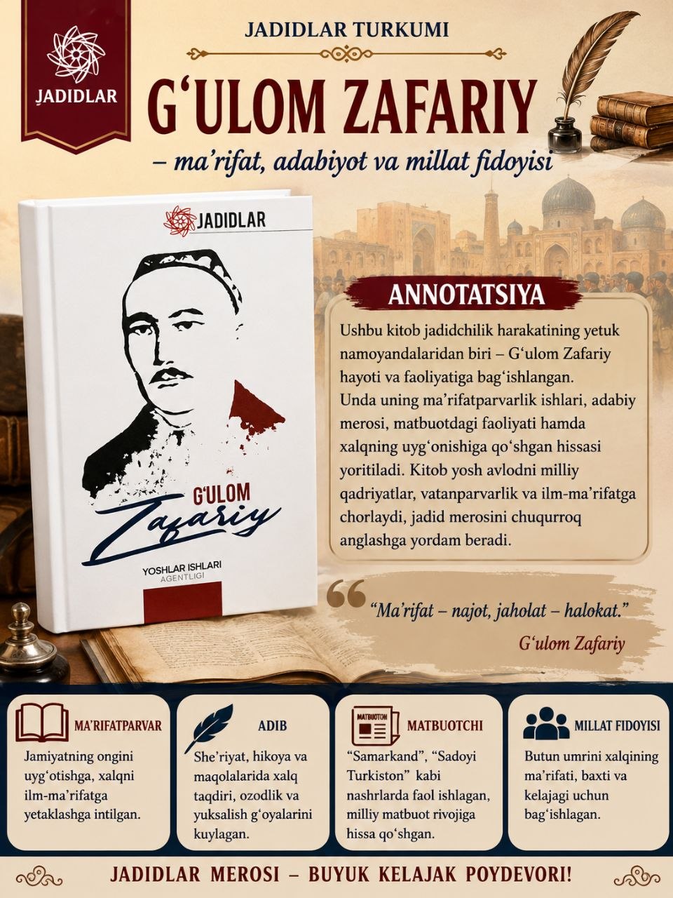 📚 Jadidlar ✍️G‘ulom Zafariy