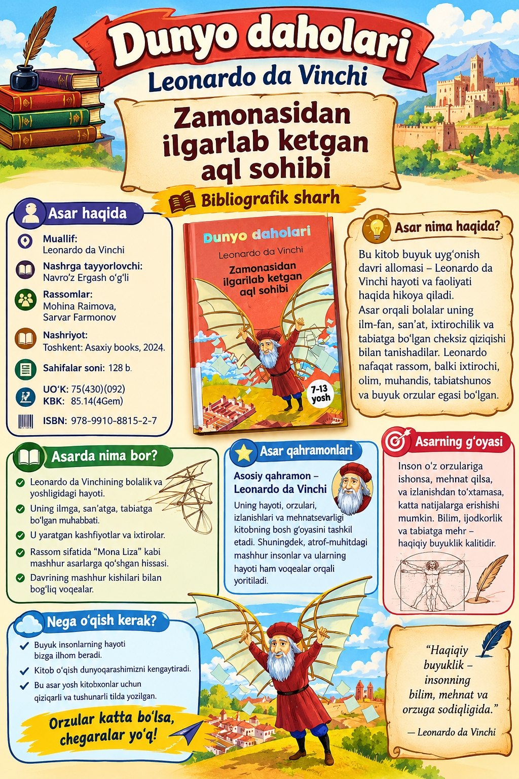 “Dunyo daholari” turkumidagi qiziqarli kitob.